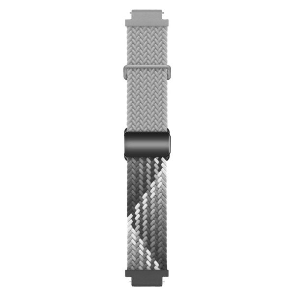 18mm Universal Smartwatch Strap Magnetic Buckle Design Woven Band - Light Grey+Dark Chocolate   Black Buckle For Sale