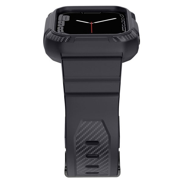 Apple Watch (45mm) carbon fiber style cover with watch strap - Dark Grey Online Hot Sale