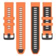 20mm Universal dual color silicone strap - Orange   Black Hot on Sale