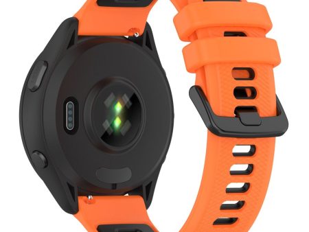 20mm Universal dual color silicone strap - Orange   Black Hot on Sale