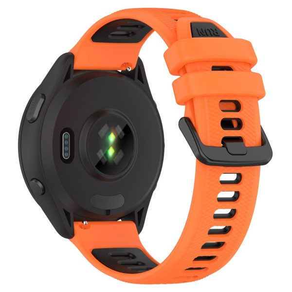 20mm Universal dual color silicone strap - Orange   Black Hot on Sale