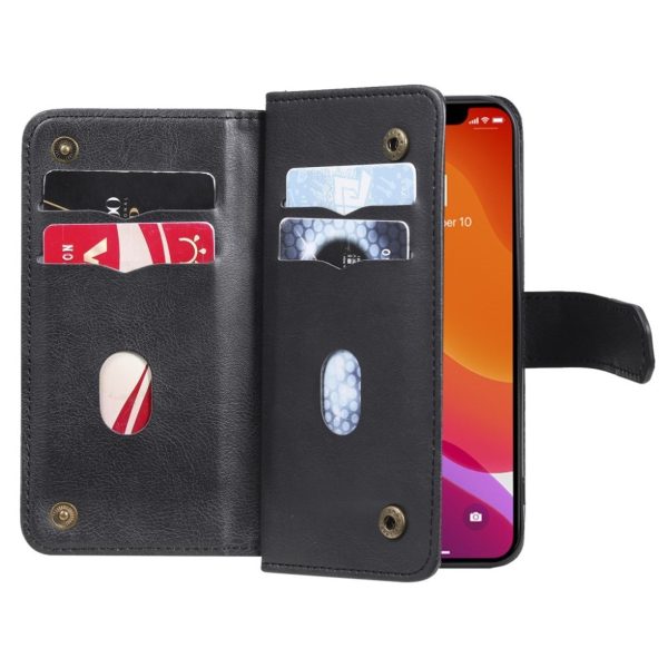 10-slot wallet case for iPhone 13 - Black Sale