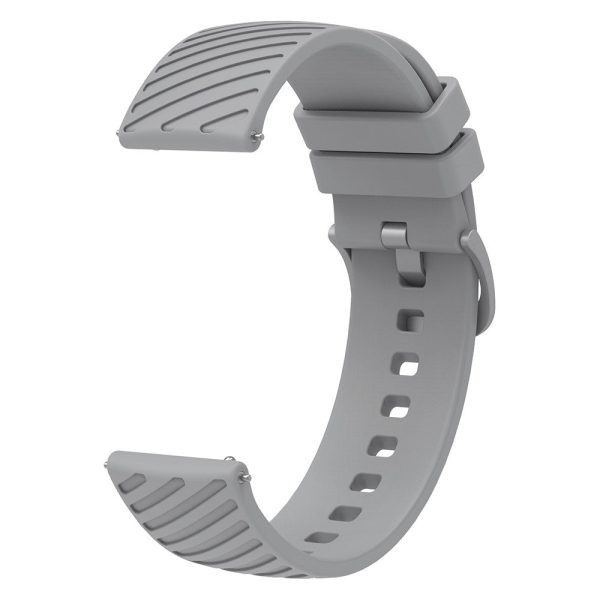 18mm Universal texture pattern silicone strap - Grey For Cheap