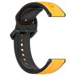 20mm Universal dual color silicone strap - Yellow   Black For Cheap