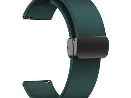 20mm Universal Silicone strap with folding black buckle - Midnight Green on Sale