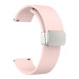 20mm Universal Silicone strap with folding silver buckle - Pink For Sale