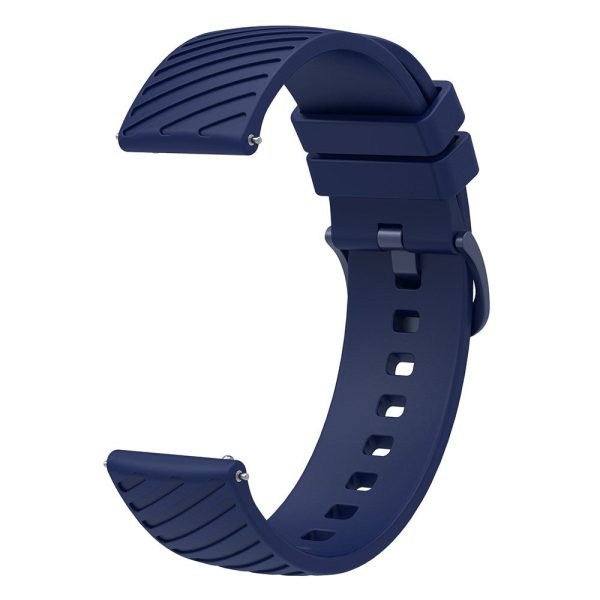 18mm Universal texture pattern silicone strap - Midnight Blue Hot on Sale