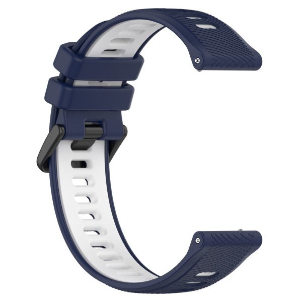 20mm Universal dual color silicone strap - Midnight Blue   White Sale