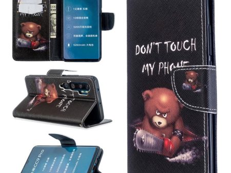 Wonderland Xiaomi Mi CC9 Pro   Mi Note 10   Mi Note 10 Pro flip case - Brown Bear and Warning Words on Sale