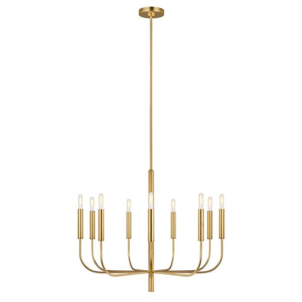 Brianna Chandelier 9Lt Burnished Brass, Polished Nickel Online Hot Sale