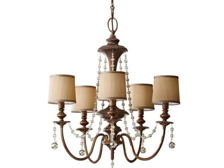 Feiss Clarissa Chandelier 5Lt Firenze Gold Supply