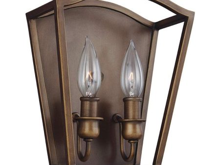 Yarmouth Indoor Wall Light 2Lt Painted Aged Brass Online now