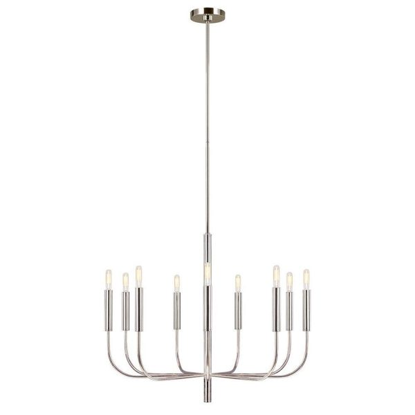 Brianna Chandelier 9Lt Burnished Brass, Polished Nickel Online Hot Sale