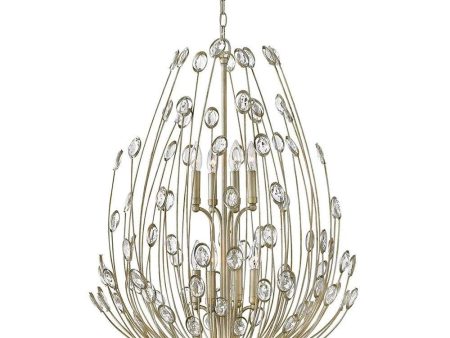 Tulah 8Lt Chandelier 2-Tier in Silver Leaf Cheap