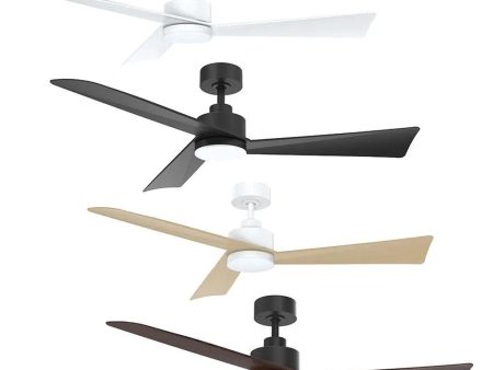 52  Bronte DC Ceiling Fan White, Black, White Oak, Black Walnut with Light Vencha Lighting For Cheap