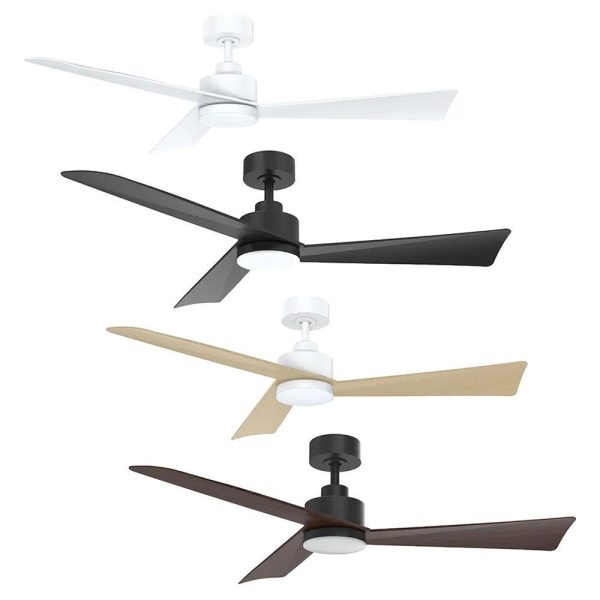 52  Bronte DC Ceiling Fan White, Black, White Oak, Black Walnut with Light Vencha Lighting For Cheap