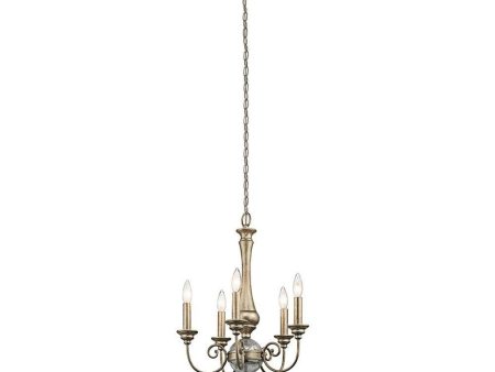 Rosalie 5Lt Mini Chandelier in Sterling Gold Hot on Sale