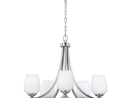 Vintner Chandelier 5Lt Satin Nickel For Cheap