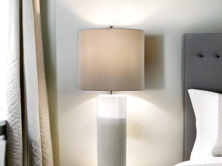 Fulwell Table Lamp White Gloss and Matt Grey ELS.FULWELL-TL Elstead Lighting Online Sale