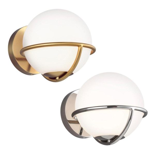 Apollo Indoor LED Wall Light Burnished Brass, Polished Nickel Discount