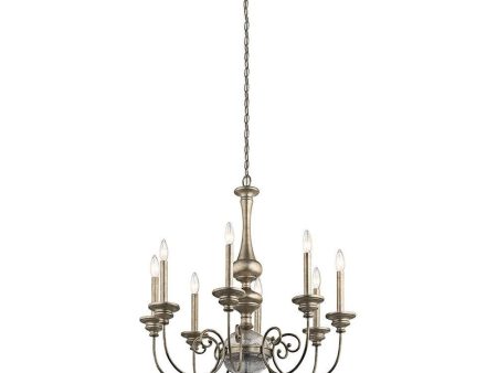 Rosalie 8Lt Chandelier in Sterling Gold For Discount