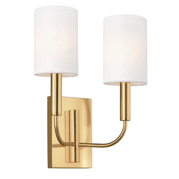 Brianna Indoor Wall Light 2Lt Burnished Brass, Polished Nickel Online now