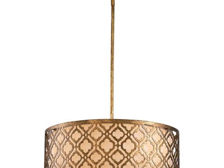 Arabella Duo-Mount Pendant Light Large 3Lt Distressed Gold Sale