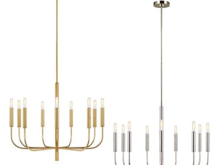 Brianna Chandelier 9Lt Burnished Brass, Polished Nickel Online Hot Sale