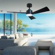 52  Bronte DC Ceiling Fan White, Black, White Oak, Black Walnut with Light Vencha Lighting For Cheap