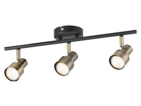 Noah 3Lt Spotlight in Antique Brass Black Online now