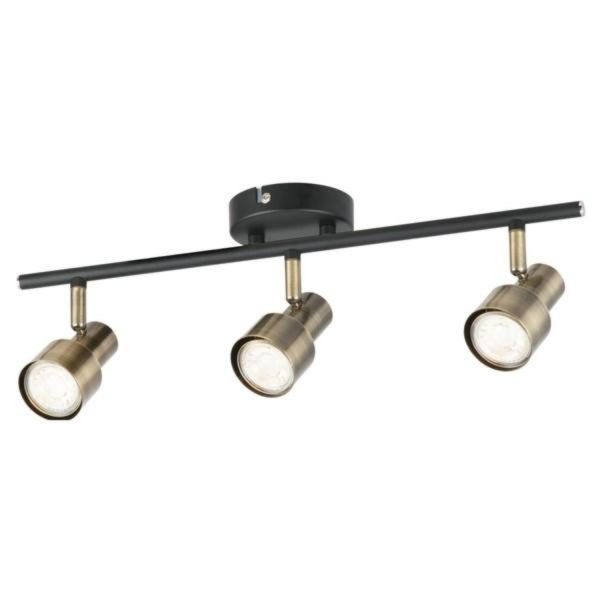 Noah 3Lt Spotlight in Antique Brass Black Online now