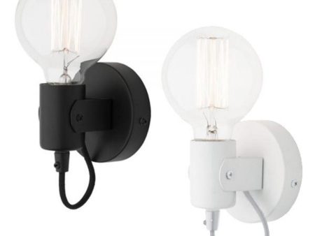 Bronte Indoor Wall Light in Black or White For Sale