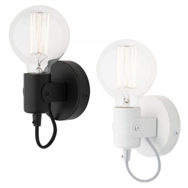 Bronte Indoor Wall Light in Black or White For Sale