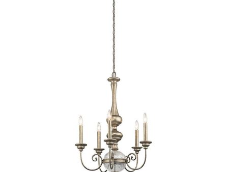 Rosalie 5Lt Chandelier in Sterling Gold Discount