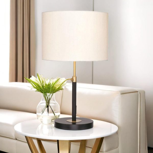 Iris Table Lamp in Matt Black w  Brushed Brass Online