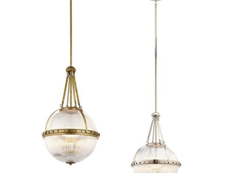 Aster 3Lt Pendant Light in Natural Brass or Polished Nickel Sale