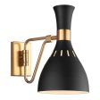 Joan Indoor Wall Light Midnight Black Burnished Brass, Matt White Burnished Brass Hot on Sale