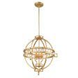 Lemuria Globe Pendant Light 3Lt Distressed Gold Fashion