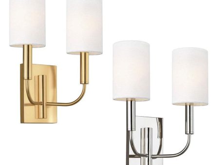 Brianna Indoor Wall Light 2Lt Burnished Brass, Polished Nickel Online now