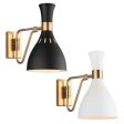 Joan Indoor Wall Light Midnight Black Burnished Brass, Matt White Burnished Brass Hot on Sale